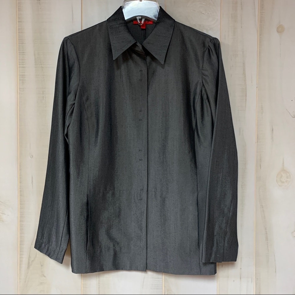 Burns Charcoal Grey Tailored Jacket Blouse 2
